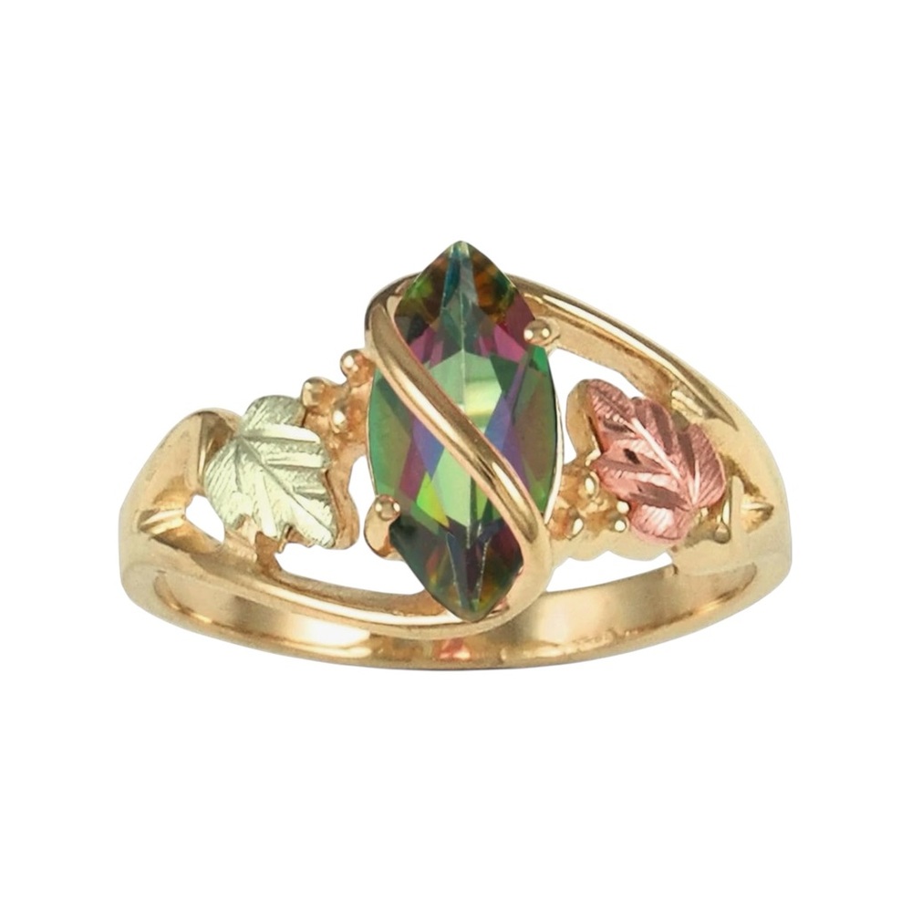 Gold Tone Mytic Topqz Oval Brilliant Cut Ring Size 8 Costume Jewelry